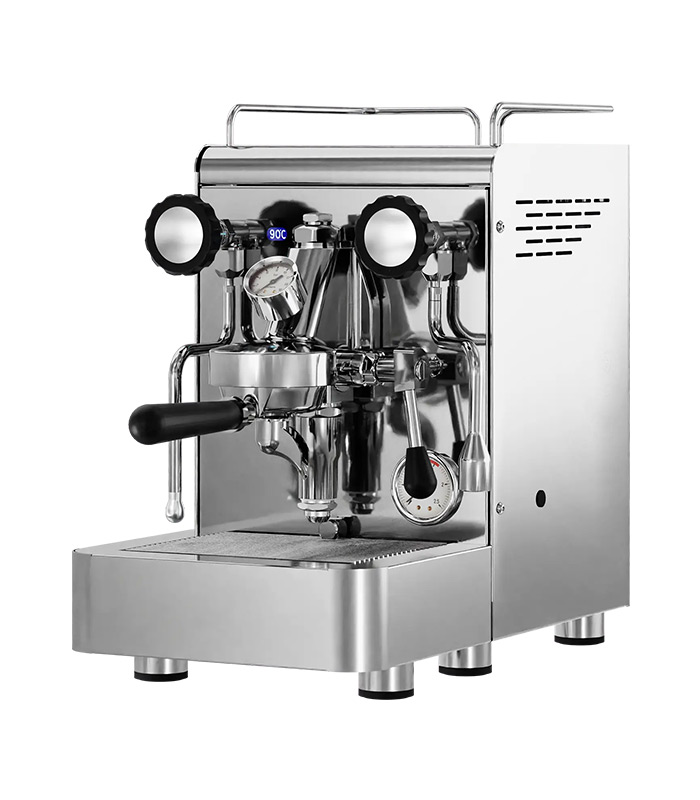Elba Gentile Inox – Schwarze Griffe, Rotationspumpe & Festwasseranschluss